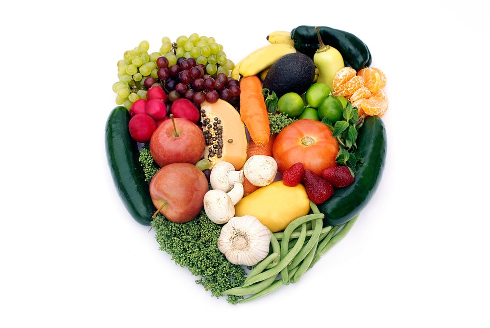 fruit and veg in heart shape