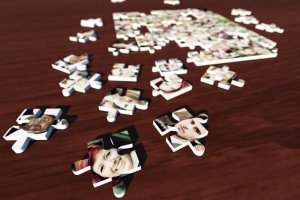 jigsaw pieces with faces