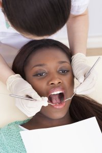 Patient Being Examined By Dentist