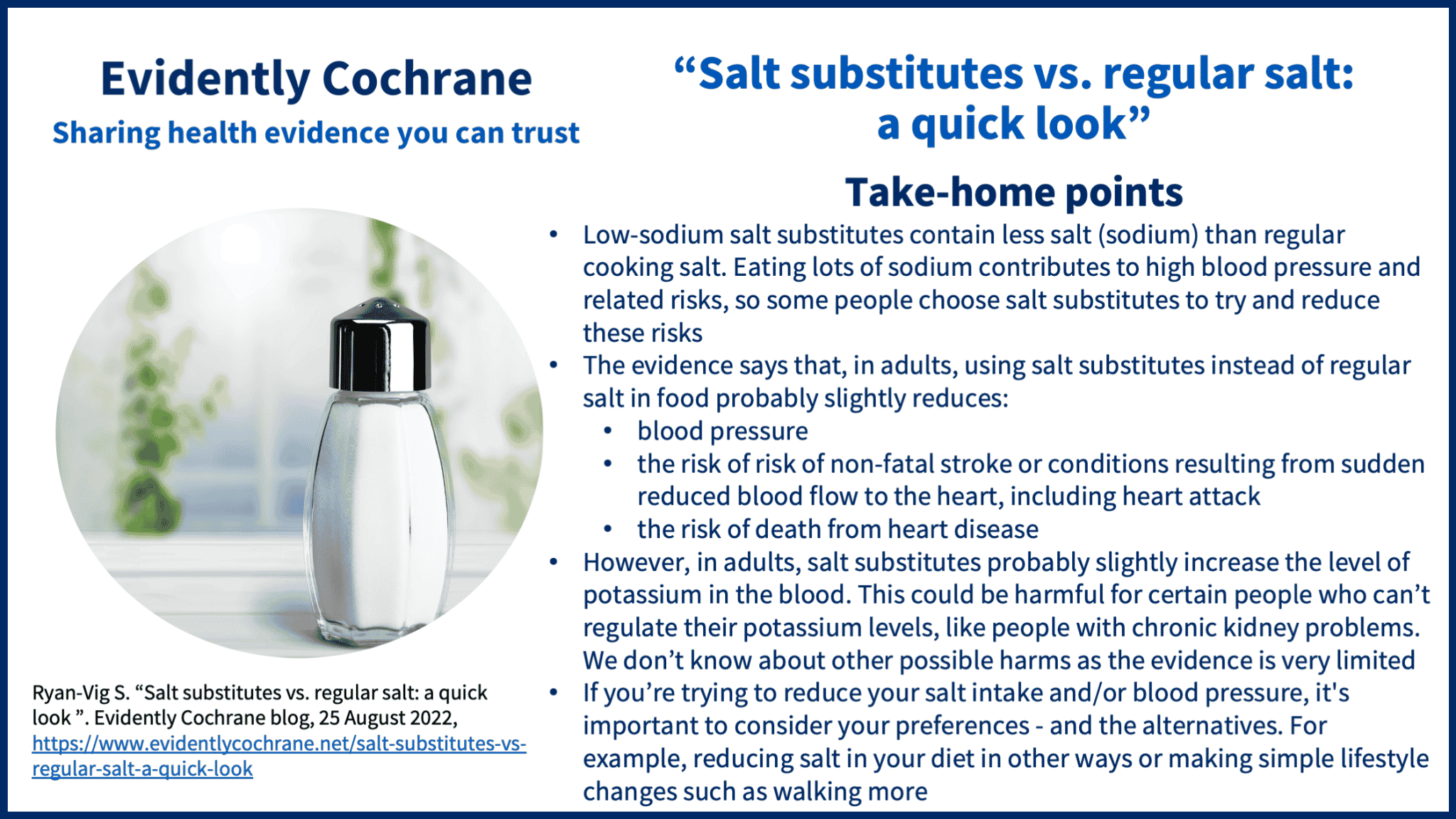 Salt substitutes vs. regular salt: a quick look - Evidently Cochrane